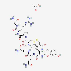 molecular formula C48H68N14O14S2 B10774870 deamino-Cys(1)-D-Tyr-D-Phe-D-Gln-D-Asn-Cys(1)-D-Pro-Arg-Gly-NH2.CH3CO2H 