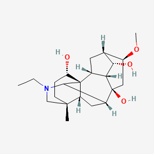 molecular formula C22H35NO4 B10774901 (1S,2R,3R,4S,5S,6S,8S,9R,13R,16S,17R)-11-ethyl-6-methoxy-13-methyl-11-azahexacyclo[7.7.2.12,5.01,10.03,8.013,17]nonadecane-4,8,16-triol 