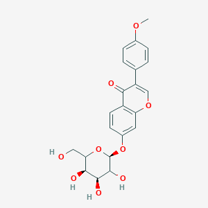 molecular formula C22H22O9 B10774943 3-(4-methoxyphenyl)-7-[(2S,4S,5R)-3,4,5-trihydroxy-6-(hydroxymethyl)oxan-2-yl]oxychromen-4-one 