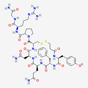 molecular formula C46H64N14O12S2 B10774984 deamino-Cys(1)-Tyr-Phe-Gln-Asn-Cys(1)-DL-Pro-D-Arg-Gly-NH2 