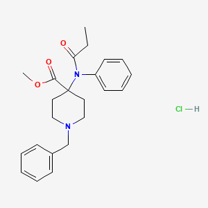 molecular formula C23H29ClN2O3 B10775036 methyl1-benzyl-4-(N-phenylpropionamido)piperidine-4-carboxylate,monohydrochloride 