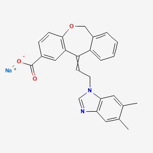 molecular formula C26H21N2NaO3 B10775119 sodium;11-[2-(5,6-dimethylbenzimidazol-1-yl)ethylidene]-6H-benzo[c][1]benzoxepine-2-carboxylate 