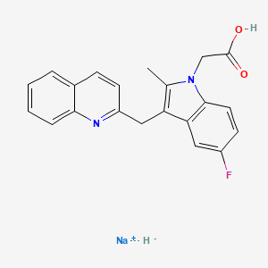 molecular formula C21H18FN2NaO2 B10775241 Sodium;2-[5-fluoro-2-methyl-3-(quinolin-2-ylmethyl)indol-1-yl]acetic acid;hydride 