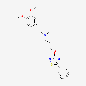 molecular formula C22H27N3O3S B10775257 N-[2-(3,4-dimethoxyphenyl)ethyl]-N-methyl-3-[(5-phenyl-1,2,4-thiadiazol-3-yl)oxy]propan-1-amine 