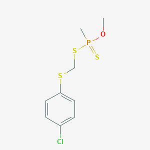 molecular formula C9H12ClOPS3 B107756 S-(((4-Chlorophenyl)thio)methyl) O-methyl methylphosphonodithioate CAS No. 18466-11-0