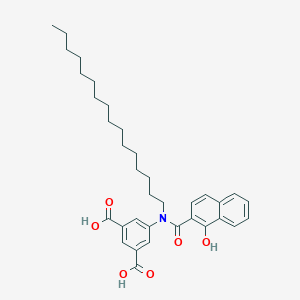 molecular formula C35H45NO6 B107757 5-(Hexadecyl((1-hydroxy-2-naphthyl)carbonyl)amino)isophthalic acid CAS No. 16868-55-6