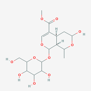 molecular formula C17H26O11 B10775705 methyl (4aS,8aS)-3-hydroxy-1-methyl-8-[3,4,5-trihydroxy-6-(hydroxymethyl)oxan-2-yl]oxy-1,3,4,4a,8,8a-hexahydropyrano[3,4-c]pyran-5-carboxylate 