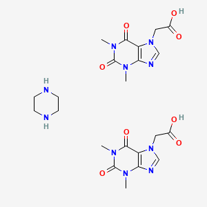 molecular formula C22H30N10O8 B10775789 Acefylline piperazine CAS No. 1216768-50-1