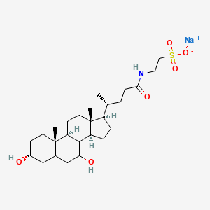molecular formula C26H44NNaO6S B10775853 sodium;2-[[(4R)-4-[(3R,7R,9S,10S,13R,14S,17R)-3,7-dihydroxy-10,13-dimethyl-2,3,4,5,6,7,8,9,11,12,14,15,16,17-tetradecahydro-1H-cyclopenta[a]phenanthren-17-yl]pentanoyl]amino]ethanesulfonate 