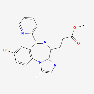 molecular formula C21H19BrN4O2 B10776143 Methyl (R)-3-[8-Bromo-1-methyl-6-(2-pyridyl)-4H-benzo[f]imidazo[1,2-a][1,4]diazepin-4-yl]propanoate 