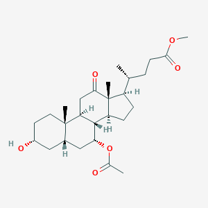 molecular formula C27H42O6 B107762 Methyl (3alpha,5beta,7alpha)-7-acetoxy-3-hydroxy-12-oxocholan-24-oate CAS No. 71837-87-1
