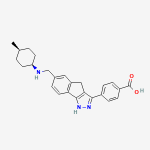 molecular formula C25H27N3O2 B10776370 4-(6-{[(4-Methylcyclohexyl)amino]methyl}-1,4-Dihydroindeno[1,2-C]pyrazol-3-Yl)benzoic Acid 