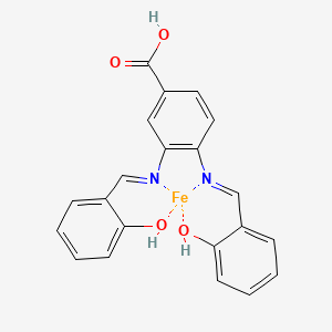 molecular formula C21H16FeN2O4 B10776397 Salophen-10-carboxylate iron chelate 