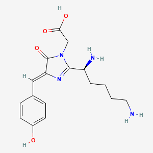 molecular formula C17H22N4O4 B10776436 Chromophore (lys-tyr-gly) 