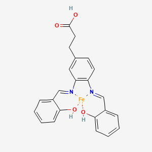 molecular formula C23H20FeN2O4 B10776444 Salophen-10-propionate iron chelate 