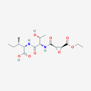 molecular formula C16H26N2O8 B10776534 CA042; N-(L-3-trans-Ethoxycarbonyloxirane-2-carbonyl)-L-threonyl-L-isoleucine 