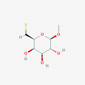 molecular formula C7H12O5S B10776536 Methyl(6S)-1-thio-L-manno-hexodialdo-6,2-pyranoside 