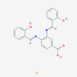 molecular formula C21H16FeN2O4 B10776576 3,4-Bis[(2-hydroxyphenyl)methylideneamino]benzoic acid;iron 