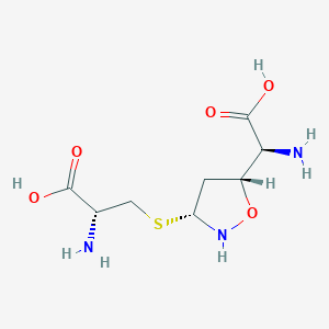 molecular formula C8H15N3O5S B10776617 2-Amino-3-(Cystein-S-Yl)-Isoxazolidin-5-Yl-Acetic Acid 