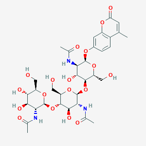 molecular formula C34H47N3O18 B10776625 Methylumbelliferyl chitotriose 