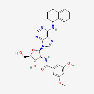 molecular formula C29H32N6O6 B10776662 n-1,2,3,4-Tetrahydronaphth-1-yl-2'-[3,5-dimethoxybenzamido]-2'-deoxy-adenosine 