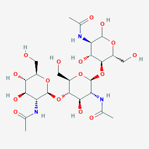 molecular formula C24H41N3O16 B10776668 GlcNAc(b1-4)GlcNAc(b1-4)GlcNAc CAS No. 13319-32-9
