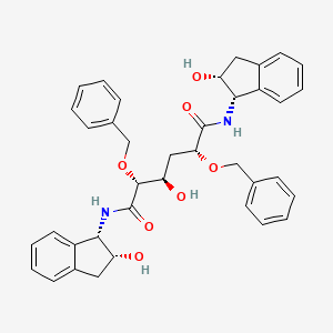 molecular formula C38H40N2O7 B10776679 2,5-Dibenzyloxy-3-hydroxy-hexanedioic acid bis-[(2-hydroxy-indan-1-YL)-amide] 