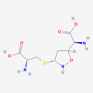 molecular formula C8H15N3O5S B10776775 S-{(3R,5R)-5-[(S)-amino(carboxy)methyl]isoxazolidin-3-yl}-L-cysteine 
