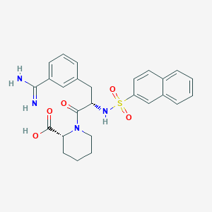molecular formula C26H28N4O5S B10776869 N-alpha-(2-Naphthylsulfonyl)-N-(3-amidino-L-phenylalaninyl)-D-pipecolinic acid 