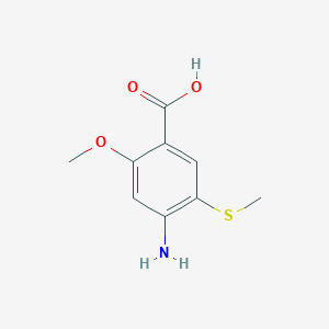 molecular formula C9H11NO3S B107769 4-Amino-2-methoxy-5-(methylthio)benzoic acid CAS No. 71675-98-4
