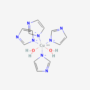 molecular formula C12H16CuN8O2-2 B10776935 copper;imidazol-3-ide;dihydrate 