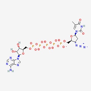 molecular formula C20H24N10O22P5-5 B10776937 P1-(5'-Adenosyl)P5-(5'-(3'azido-3'-deoxythymidyl))pentaphosphate 