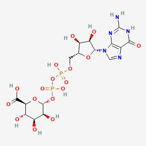 molecular formula C16H23N5O17P2 B10777010 GDP-alpha-D-mannuronic acid 
