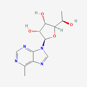 molecular formula C12H16N4O4 B10777079 9-(6-Deoxy-beta-D-allofuranosyl)-6-methylpurine 