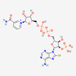molecular formula C21H28BrN7O17P3+ B10777111 Nicotinamide 8-bromo-adenine dinucleotide phosphate 