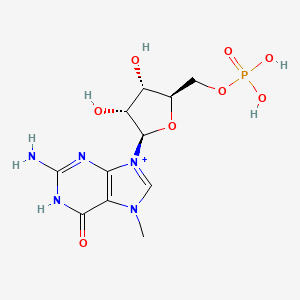 molecular formula C11H17N5O8P+ B10777217 7-Methylguanosine 5'-phosphate CAS No. 47442-17-1