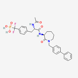 molecular formula C31H34F2N3O6P B10777227 N-Acetyl-N-[1-(1,1'-biphenyl-4-ylmethyl)-2-oxoazepan-3-YL]-4-[difluoro(phosphono)methyl]phenylalaninamide 