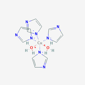 molecular formula C12H18CuN8O2-2 B10777270 diaqua(tetra-1H-imidazol-1-yl)copper 