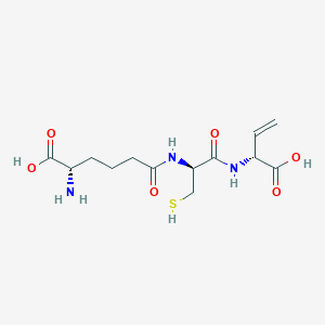 molecular formula C13H21N3O6S B10777398 D-N(1)Cys-D-Gly(vinyl)-OH.H-Aad(1)-OH 