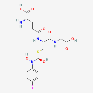 molecular formula C17H23IN4O8S B10777438 S-(N-Hydroxy-N-iodophenylcarbamoyl)glutathione 