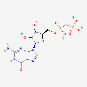 molecular formula C11H17N5O10P2 B10777450 Phosphomethylphosphonic acid guanosyl ester 