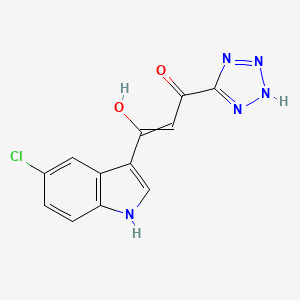 molecular formula C12H8ClN5O2 B10777653 (2Z)-1-(5-Chloro-1H-indol-3-yl)-3-hydroxy-3-(1H-tetrazol-5-yl)-2-propen-1-one 