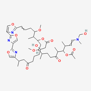 molecular formula C46H66N4O13 B10777718 [11-(16-Hydroxy-22-methoxy-10,21-dimethyl-12,18-dioxo-3,7,19,27-tetraoxa-29,30,31-triazatetracyclo[24.2.1.12,5.16,9]hentriaconta-1(28),2(31),4,6(30),8,24,26(29)-heptaen-20-yl)-1-[hydroxymethyl(methyl)amino]-10-methoxy-3,5,9-trimethyl-6-oxoundec-1-en-4-yl] acetate 