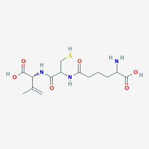 molecular formula C14H23N3O6S B10777785 (6Z)-6-{[(1Z)-1-{[(1R)-1-Carboxy-2-methyl-2-propen-1-yl]imino}-1-hydroxy-3-sulfanyl-2-propanyl]imino}-6-hydroxynorleucine 