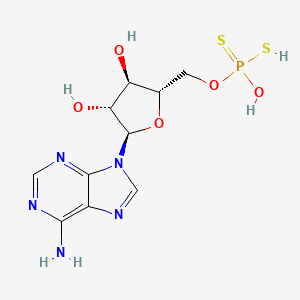 molecular formula C10H14N5O5PS2 B10777789 9Wpm6R7Z7Q 