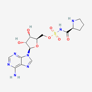 molecular formula C15H21N7O7S B10777811 5'-O-(L-prolylsulfamoyl)adenosine 