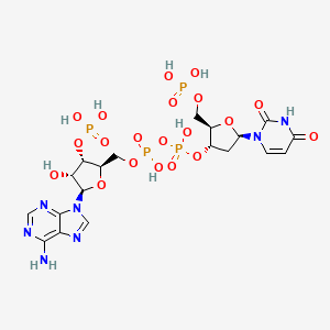 molecular formula C19H27N7O20P4 B10777898 Adenylate-3'-phosphate-[[2'-deoxy-uridine-5'-phosphate]-3'-phosphate] 