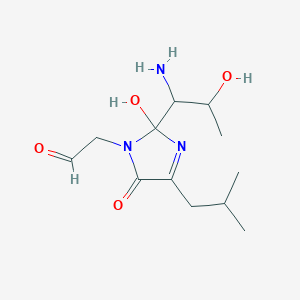 molecular formula C12H21N3O4 B10778046 Chromophore (Thr-Leu-Gly) 