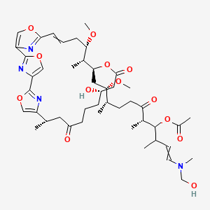 molecular formula C46H66N4O13 B10778058 [(5S,9S,10S)-11-[(10S,16S,20S,21R,22S)-16-hydroxy-22-methoxy-10,21-dimethyl-12,18-dioxo-3,7,19,27-tetraoxa-29,30,31-triazatetracyclo[24.2.1.12,5.16,9]hentriaconta-1(28),2(31),4,6(30),8,24,26(29)-heptaen-20-yl]-1-[hydroxymethyl(methyl)amino]-10-methoxy-3,5,9-trimethyl-6-oxoundec-1-en-4-yl] acetate 