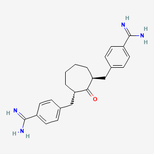 molecular formula C23H28N4O B10778468 2,7-Bis-(4-amidinobenzylidene)-cycloheptan-1-one 